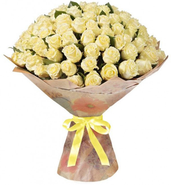 Букет цветов "101 белая роза"