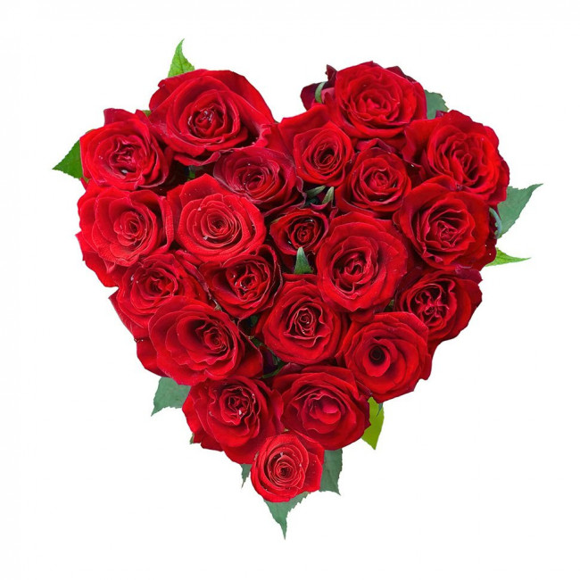 Букет цветов "Красное сердце"